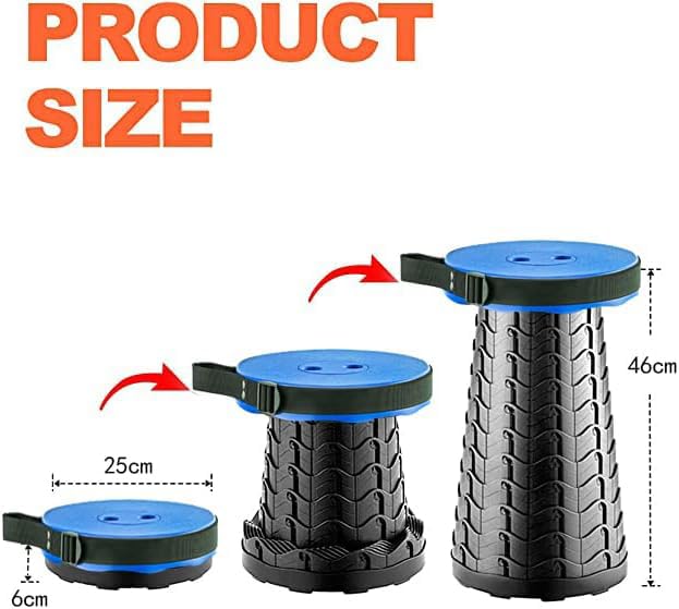 Yexati Upgraded Folding Stool with Load Capacity 400LB,Foldable Camping Stool Equipped with Soft Cushion/Durable Storage Bag and Carabiner, Portable Seat Ideal for Indoor and Outdoor Activity, Blue