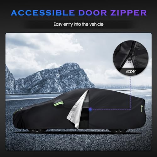 Image of Car Cover Custom Fit for Tesla Model Y 2020-2026, 6 Layers Truck Cover Waterproof All Weather for Automobiles,Outdoor Full Exterior Cover,Rain, Sun, Wind Protection,Black
