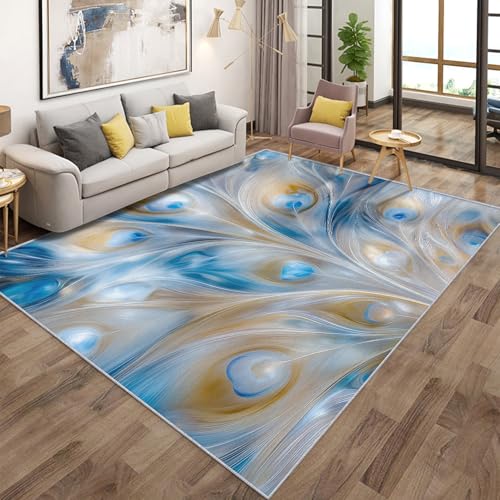 Tapis de salon plume 140x200cm lavable et antidérapant pour chambre moderne