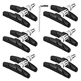 MEETANG V-Brake Bremsbeläge, 6 Paar Fahrrad Bremsschuhe Set, 70mm Bremsbacken für V- und U-Bremsen, Bremsgummi Bremsklötze Vorne und Hinten zu Besserer Reibung- und Verschleißfestigkeit für MTB BMX