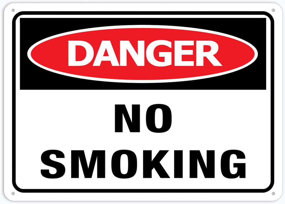 Danger No Smoking Aluminum Tin Sign 12"x8" For Garden/Yard Wall Decor