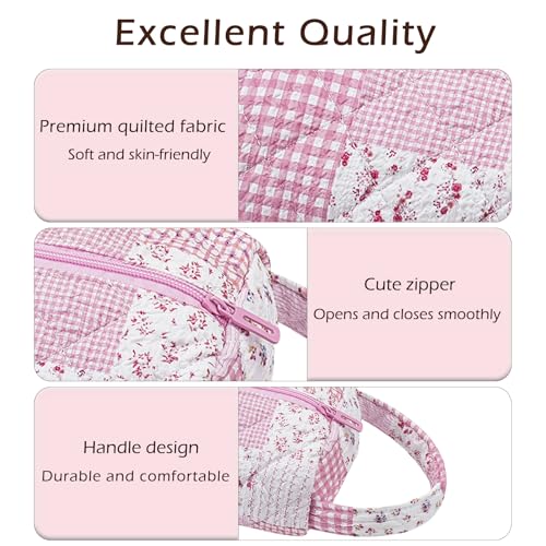 Image of RSRSLEII Quilted Hair Tools Travel Bag，Hair Styling Accessories Storage Case for Shark FlexStyle, Dyson Airwrap Hair Dryer, Curling Iron, Revlon Hair Tools，Portable and foldable(10 Pink Check)