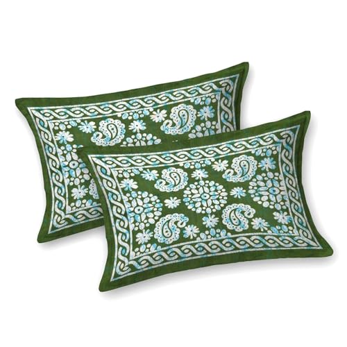 Image of Opulent Collection Double Bedsheet with 2 Pillow Cover | 100% Cotton Bedsheets for Double Bed | Handloom Bedsheet | Size 86x90 inches | King Size (90X102 Inches) (Myrtle, King)