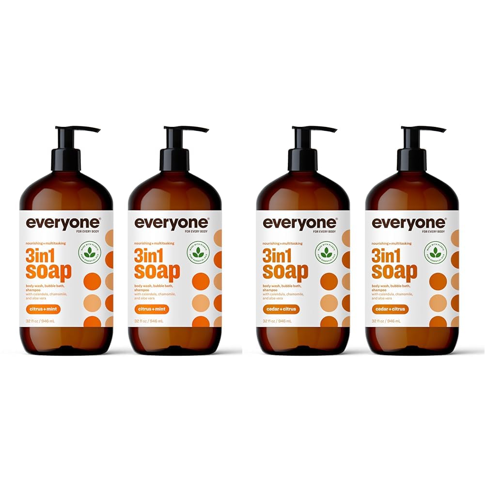 Everyone 3-in-1 Soap Body Wash Bubble Bath Shampoo 32 Ounce Pack of 2 3-in-1 Soap Body Wash Bubble