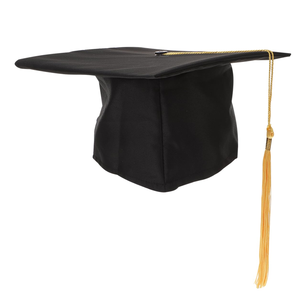 Gatuida Adjustable Adult Student Graduation Cap, Black with Yellow Tassel, Polyester, 9.05 x 9.05 x 5.11 Inches