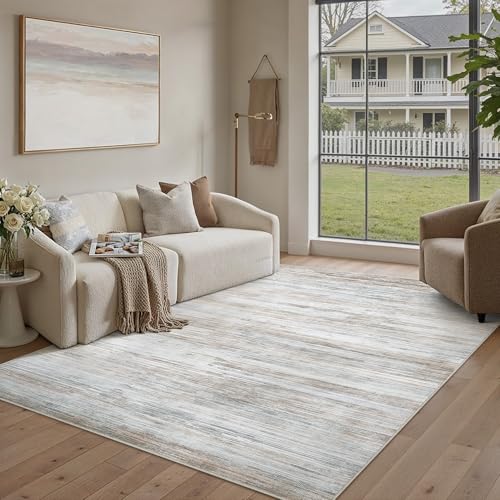 PureCozy Teppich Wohnzimmer 120x170cm Grün Braun Waschbar Groß Carpet – Ansicht 3