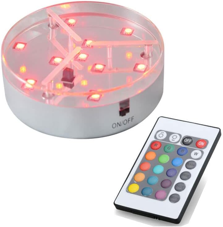 Led Rectangular Light Base With Remote Amazon.com: LED Light Base with Remote - 4 Inch Round RGB LED Display ...