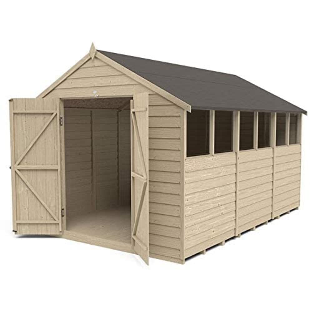 Forest Garden 4LIFE Apex Shed 8x12 - Double Door - 6 Window