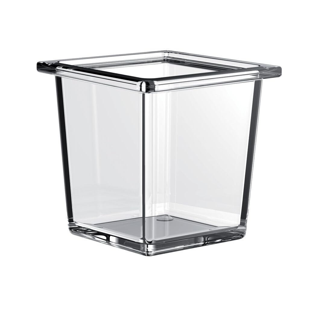 Emco Liaison Square Railing Glass Bowl Clear Crystal Deep Glass