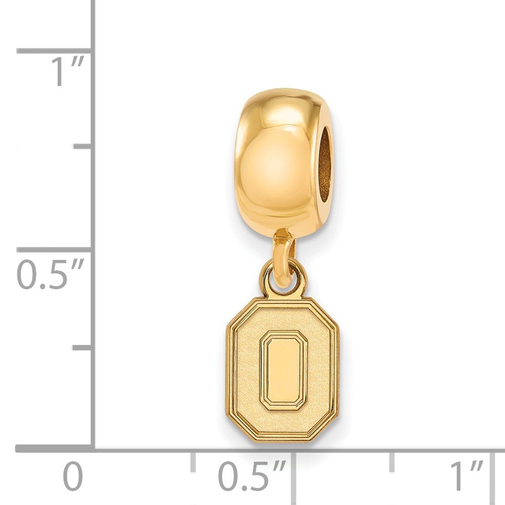 Ohio State Bead Charm Extra Small (3/8 Inch) Dangle (Gold Plated)