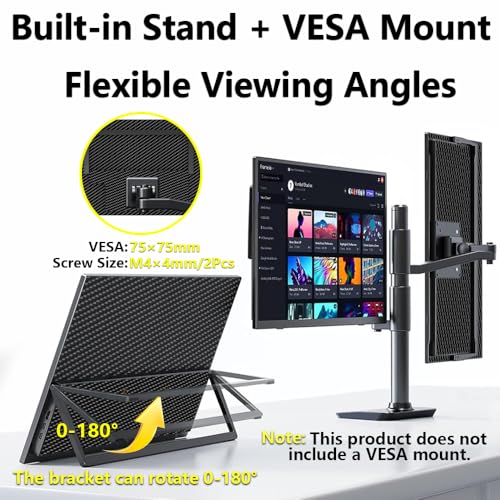 Image of 13.3 inch OLED Portable Monitor Touchscreen, 1080P HDR Travel Screen, 500 Nits, Ultra-Slim External Second Monitor for Laptop Mac PC & Android Phone /Tablet (No Touch for iPhone /iPad /Consoles), with Case