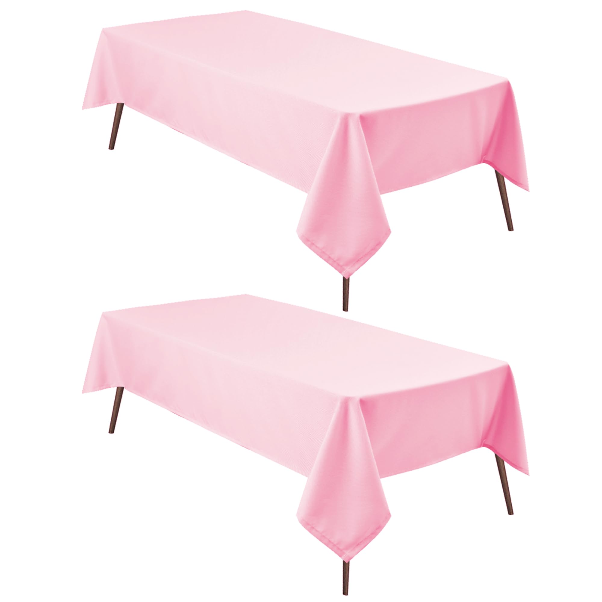 Hiasan 2 Pieces Pink Tablecloth Rectangle - Washable Waterproof Fabric Valentines Day Table Cloth for Card Tables, Party and Dining, 54 x 80 Inch โ image 1