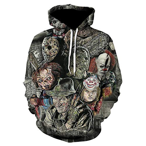 Película De Terror Sudadera con Capucha con Estampado 3D Estilo De Moda I Sudadera De Payaso Chaqueta Harajuku De Otoño Hip Hop Jersey Divertido