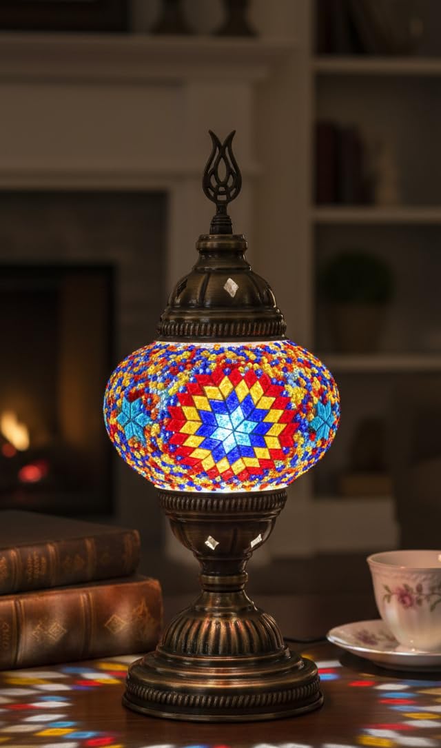 DEMMEX DIY Turkish Mosaic Lamp Kit, Complete Arts & Crafts Gift Set for Adults & Teens, Easy & Fun Home Décor - Image 4