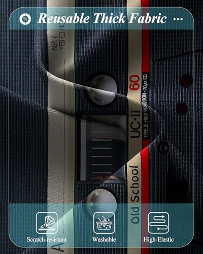 Slohif Luggage Cover for Suitcase Tsa Approved Protector - Luggage Sleeve Large Suit Case Cover Travel Stretch Baggage Case Protective Washable Fit 30-32 Inch Black Tape XL4