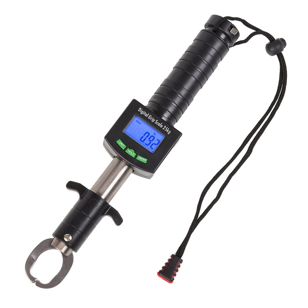 Pinzas de agarre con báscula digital y cinta métrica para tus días de pesca en kayak