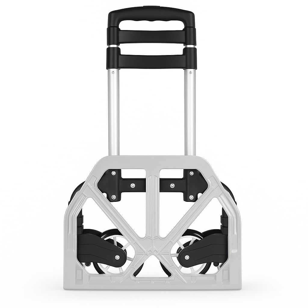 Carretilla de Mano Plegable y Extensible Aluminio 75kg con Ruedas