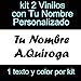 Vinilin - Pegatina Vinilo Tu Nombre o Texto Personalizado - Bici, Casco, Pala De Padel, Monopatin, Coche, Moto, etc. Kit de Dos Vinilos (Negro)