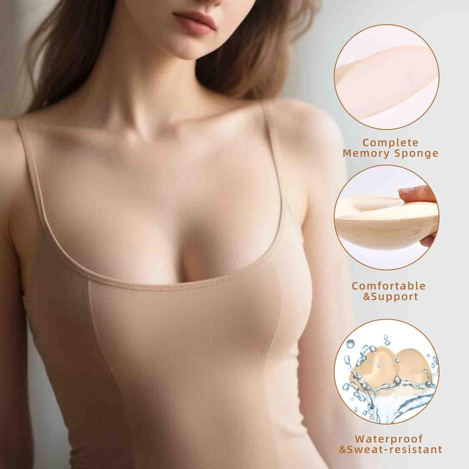 Double Sided Sticky Bra, Invisible Push-Up Bra with Removable Pads, Reusable Strapless for Bikini, Sports - Image 2