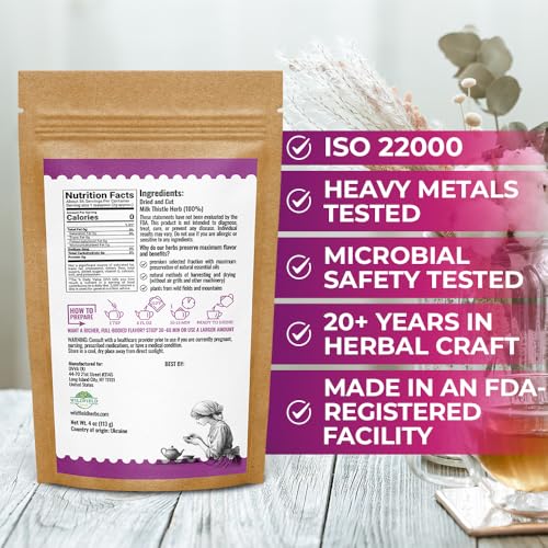Image of 4 oz. Milk Thistle Herb Dried Milk Thistle Herbal Tea (Silybum Marianum) - 113g Herb Tea Cardo Mariano