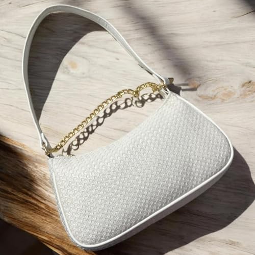 Image of DAISY STAR Woven Textured Shoulder Bag with Gold Chain Detail II Shoulder Handbag for Girl & Women II