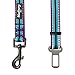 Blueberry Pet Dog Leash Puppy Essentials - 3M Reflective Adjustable Dog Seat Belt for Car, 1-Inch Width, 16.5-25.5 Inch, Violet & River Blue - Safety Tether for Secure Pet Travel