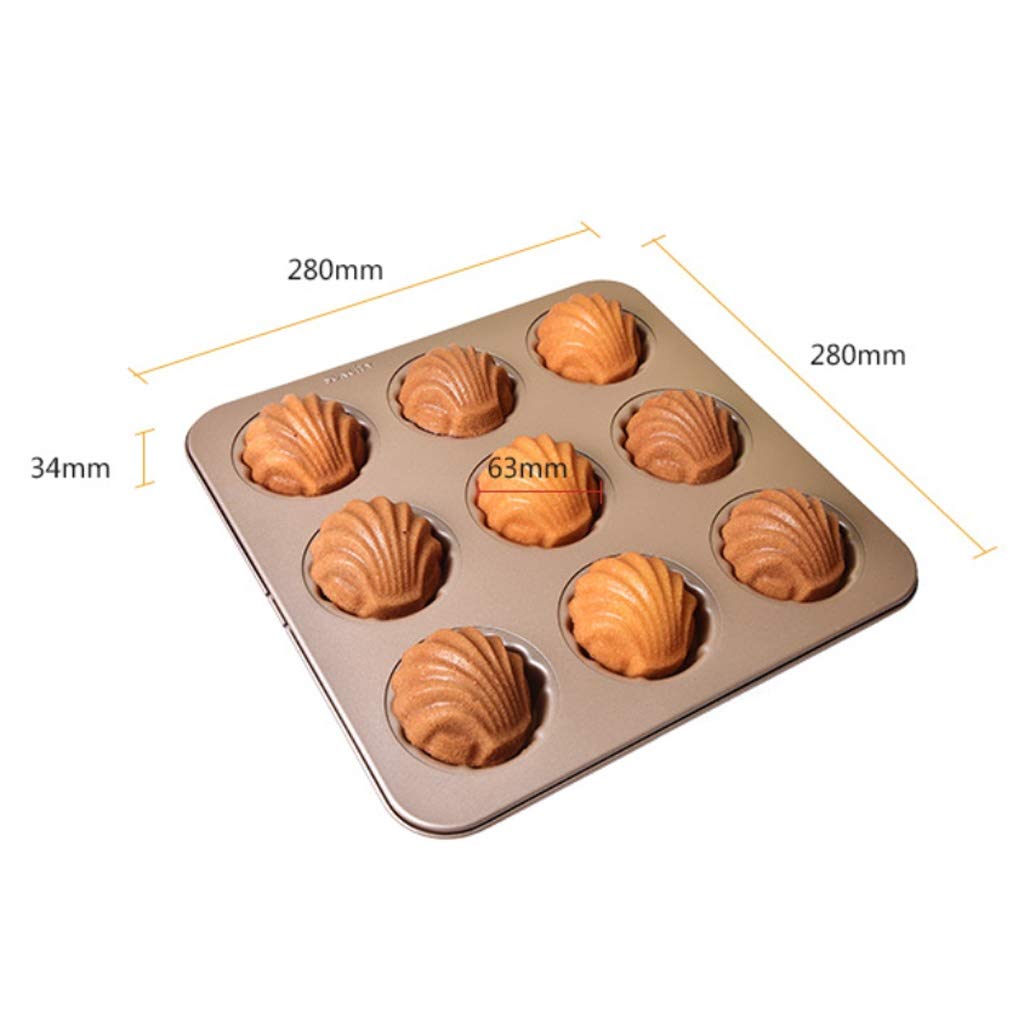Kuchen-Form Antihaft-Backform Goldene Neun verbundene Shell Madeleine Kuchen Backblech Heim Ofen Mitte-Herbst-Mond-Kuchen
