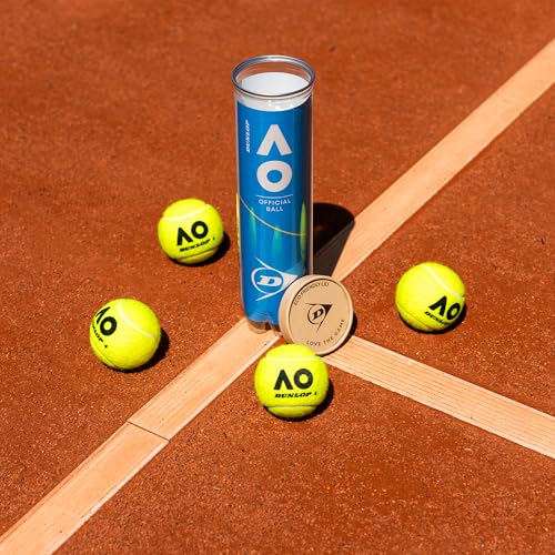 DUNLOP Tennisball Australian Open - für Sand, Hartplatz und Rasen (4 Bälle)