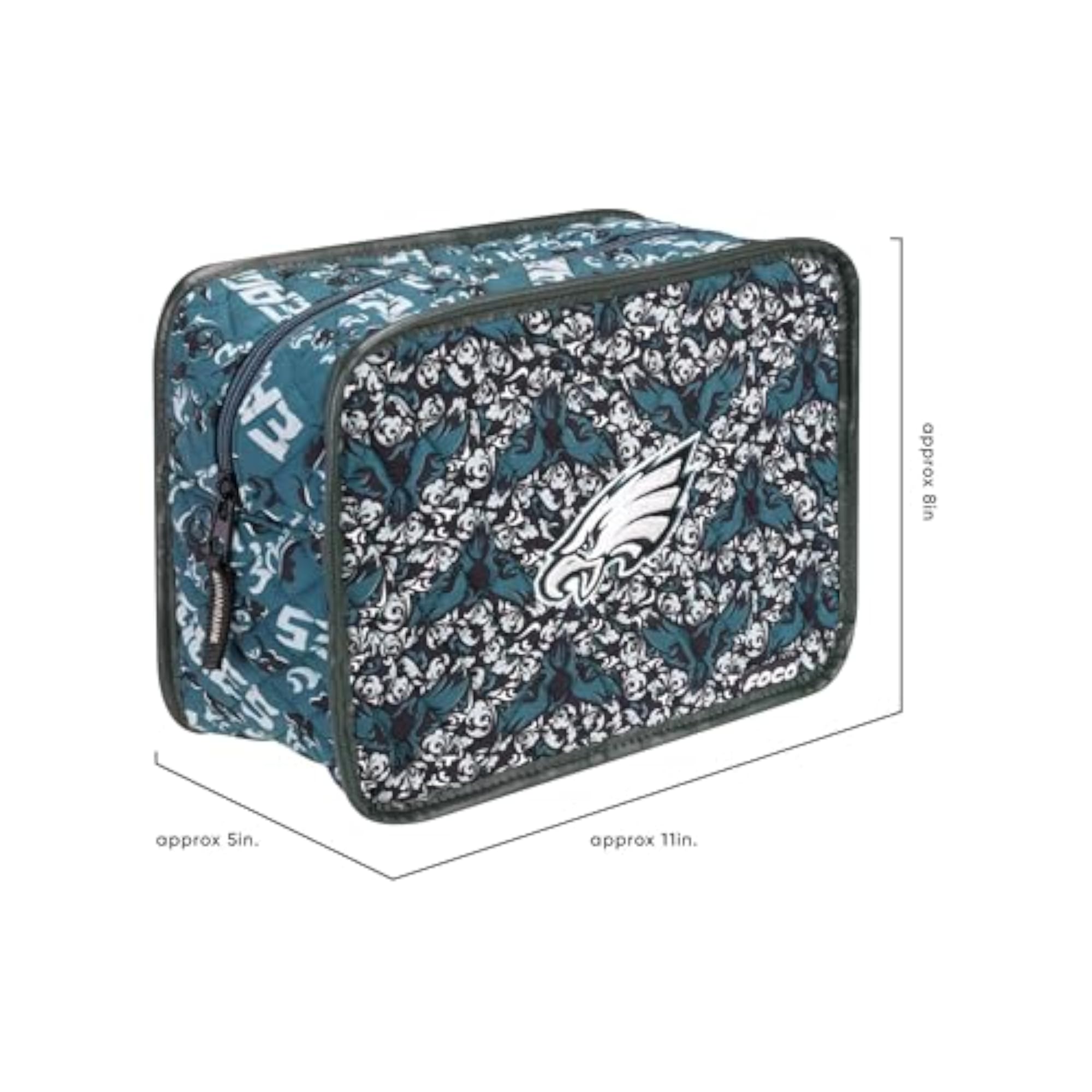 NFL Logo Quilted Printed Cosmetic Toiletry Bag