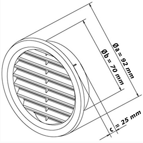 Gedotec Meubelrooster rond Ventilatierooster rond Afvoerluchtrooster
