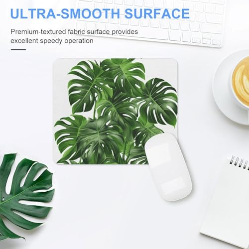 Tapis de souris Monstera Deliciosa fini les glissements avec sa base en caoutchouc