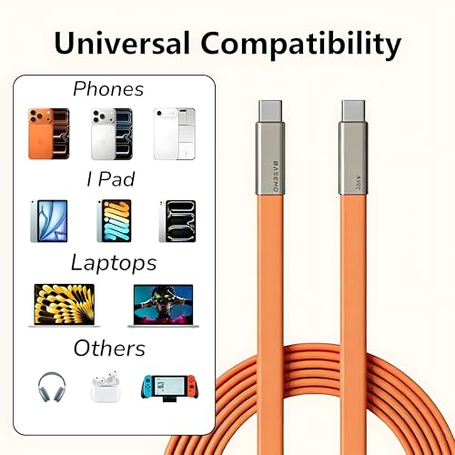 Image of 2 in1 240W USB C to USB C Fast Charging Cable with Adjustable & Detachable Phone Stand, Multi-Angle Type C Charger Cord for Smartphones, Tablets & Laptops, High-Speed Data Transfer Charging Cable