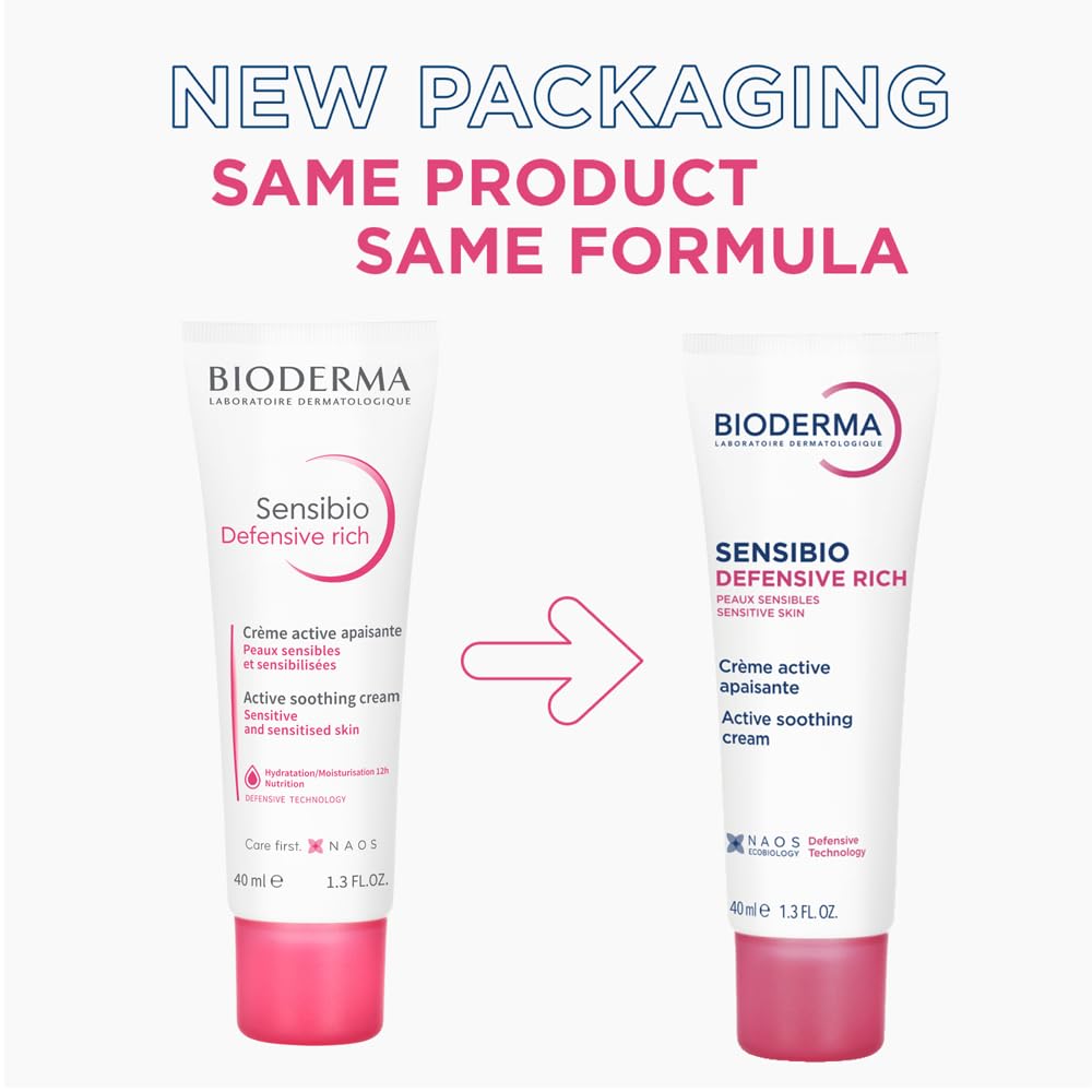 Bioderma Sensibio Defensive Rich Active Anti-Pollution Cream - Hydration/Moisturisation 12h Nutrition, 40ml