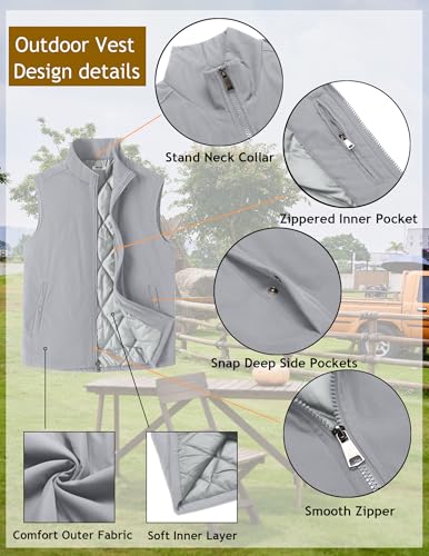Coofandy Men'S Casual Outerwear Vest Lightweight Full-Zip Sleeveless Jacket Outdoor Hiking Travel Golf Vest With Pockets thumb #4