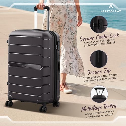 Image of Aristocrat Liberty Set of 2 (Cabin+Medium) Trolley Bags, Saddle Brown