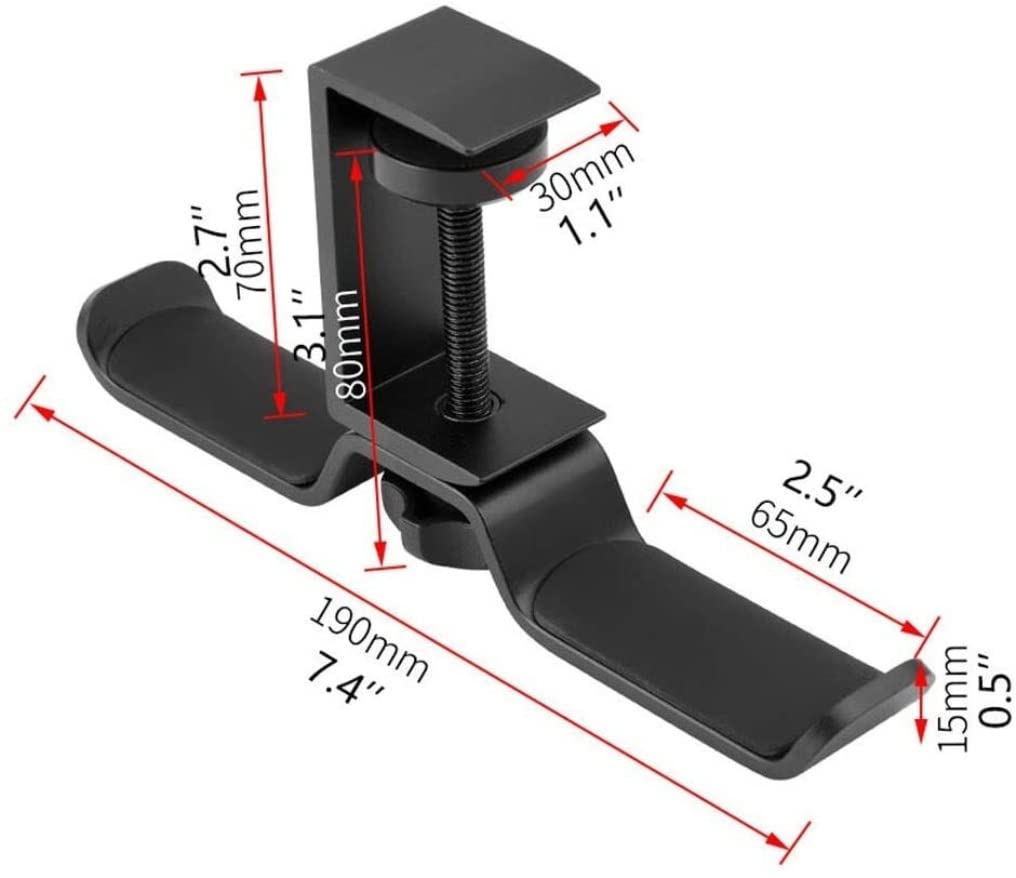 MRKU Supporto per Cuffie, Gancio per Cuffie, Supporto da scrivania in Alluminio Regolabile con Morsetto.