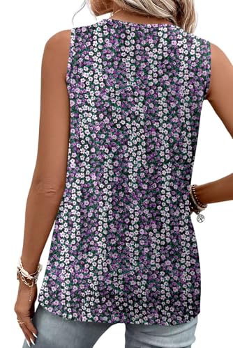 KISSMODA Womens Boho Tops for Summer Sleeveless Tanks Loose Fit Casual Blouse Daily Shirts for Leggings (S-3XL)