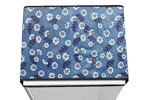 Image of Stylista Refridgerator top Cover Suitable for Samsung RR24C2Y23S8 /NL, 223 Liter Fridge, Dimenions (WXD) 65x111 CM, Floral Pattern Blueish Grey