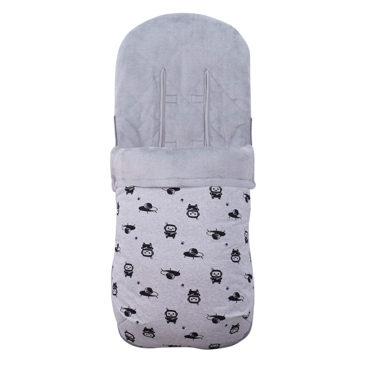 JYOKO KIDS Sacco Universale per Passeggino, Sacco Invernale in Pile per Passeggino, Coprigambe per Carrozzina di Bambini con Interno in Pile Extra Morbido (SPACE ROBOT, PILE)