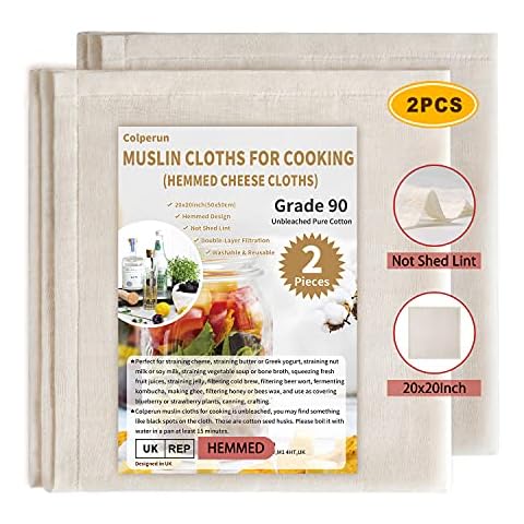 Colperun Tela para queso, doble capa, Telas Filtrantes Reutilizables Cover