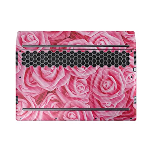 Image of MightySkins Carbon Fiber Skin Compatible with Alienware M17 R5 (2022) Full Wrap Kit - Super Pink Roses | Protective, Durable Textured Carbon Fiber Finish | Easy to Apply | Made in The USA