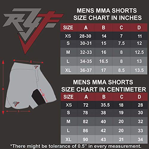 RYF Sports Men's MMA Fight Shorts, UFC Grappling Muay Thai BJJ Training Jiu Jitsu Workout No Gi Wear Shorts (White, Large)