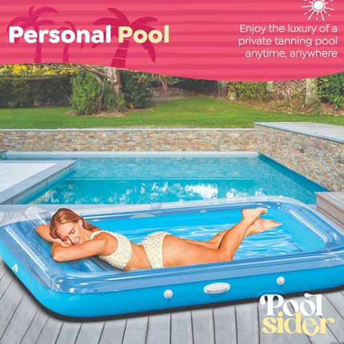 Premium Inflatable Tanning Pool Lounger | Inflatable Tanning Bed for Adults - 4 in 1 Multipurpose Suntan Tub | Pool Floats Adults, Inflatable Pool Float | Tanning Float - Sunbathing Pool Raft
