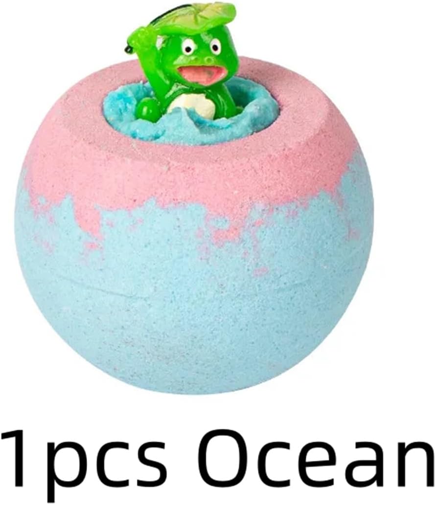 100G Bath Bombs for Kids with Surprise Toys Inside for Kids & Boys and Girls Holiday Bubble Bath with Cheerful Scent （7pcs）