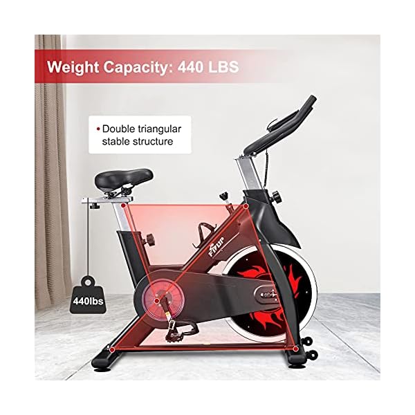 FISUP Exercise Bike 440 LBS Capacity Indoor Cycling Bike Stationary Fitness Bicycle Home Cardio Workout Training