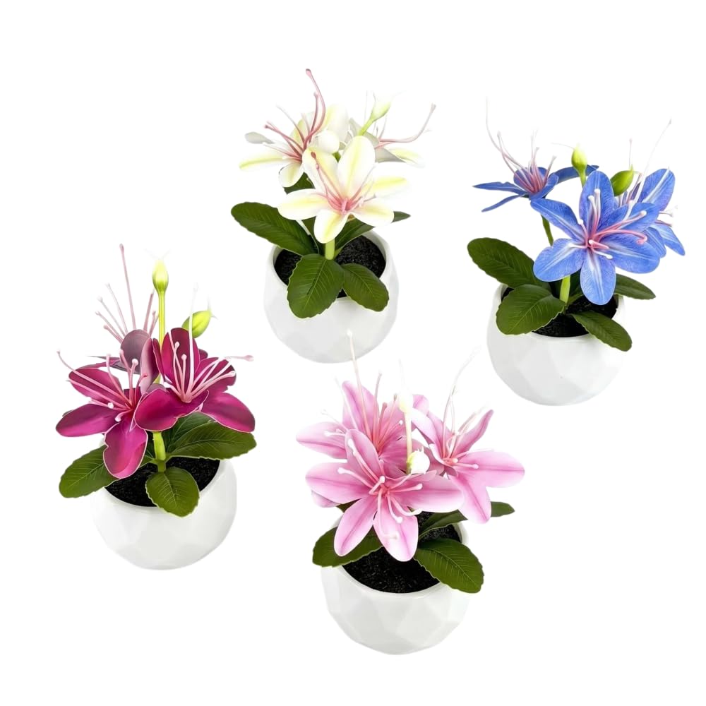 Fleurs de lys artificielles en pot pour oublier la corvee d'arrosage