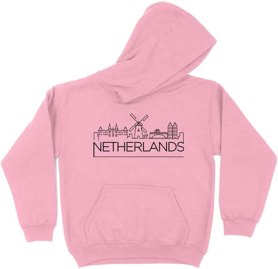 Skyline Netherlands Travel Kids Hoodie Sweatshirt Youth