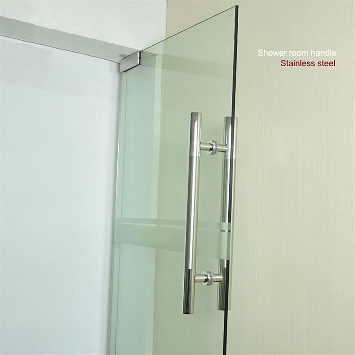 Gate Hardware Door Hardware,Stainless Steel Handle/Glass Door Wooden Door Handle/Shower Room Door Push-Pull Handle Suitable for Home,Hotel,Office(1000×700mm)