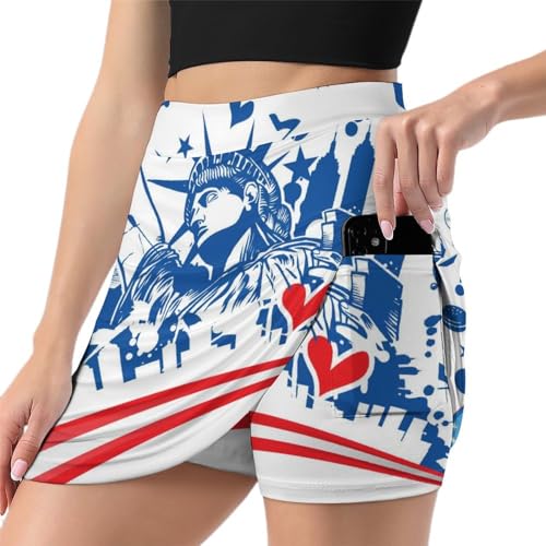 Skort athlétique anti-frottement - Jupe de tennis avec poche pour femme