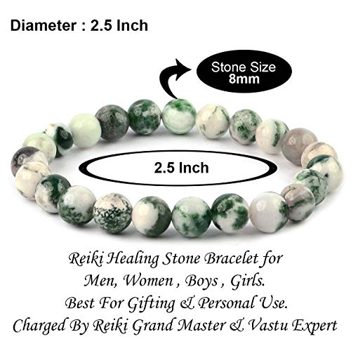 Image of Reiki Crystal Products Natural Crystal Stone 8 mm Round Bead Bracelet for Men & Women | Stretchable Gemstone Bracelet for Meditation, Yoga, Reiki & Daily Wear